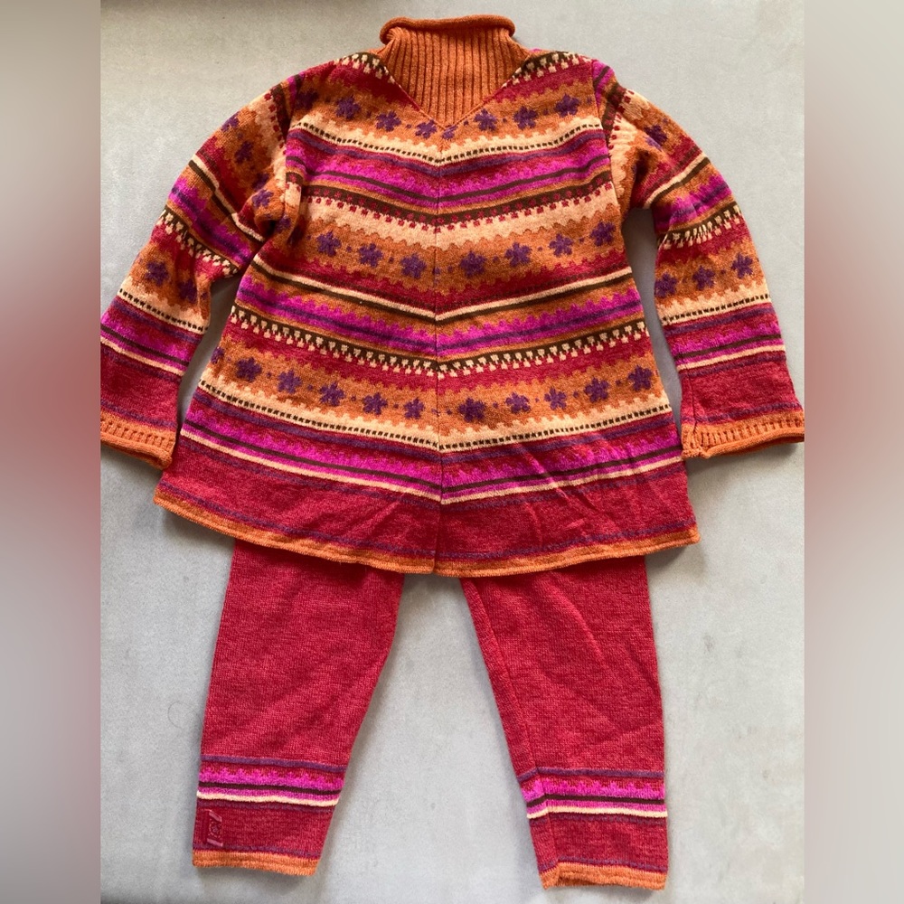NWT Designer Kids Le Clayuex Knit Outfit Made in France sz 5